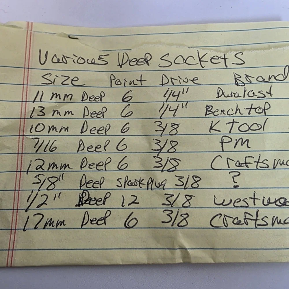 Used Various Deep Sockets Assorted Sizes *See Pics For List‎ #982
